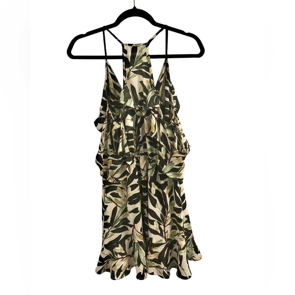 Tropical Mini Ruffle Green Dress Size S - Picture 2 of 15
